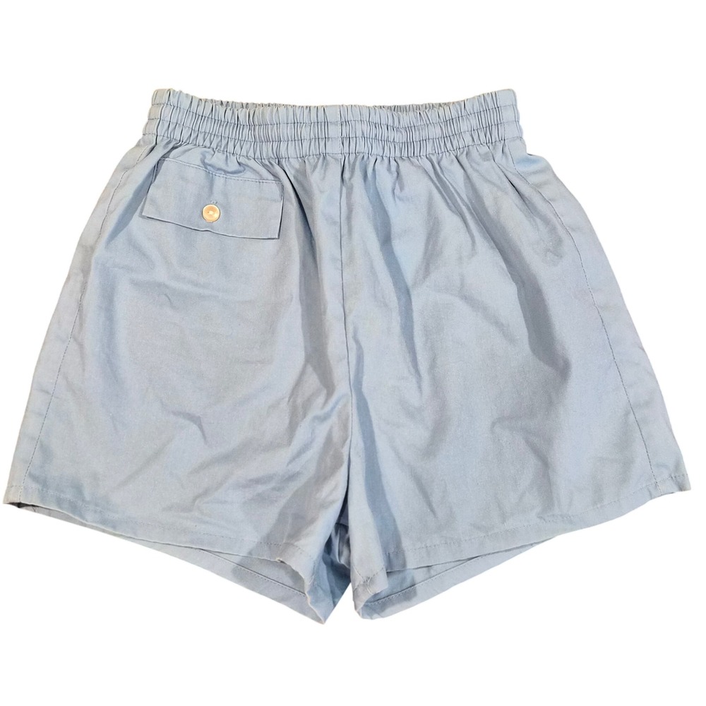 Vintage 70s 80s Light Blue Swim Trunks Shorts Mesh Lining Made in USA Small